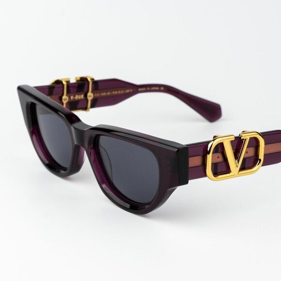 Valentino Women Sunglasses Crystal Purple Grey Cat Eye V - DUE VLS-103D-50 main image 13